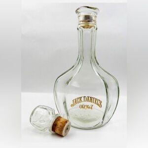 VINTAGE JACK DANIEL'S OLD NO7 WHISKEY DECANTER BOTTLE WITH GLASS & CORK STOPPER